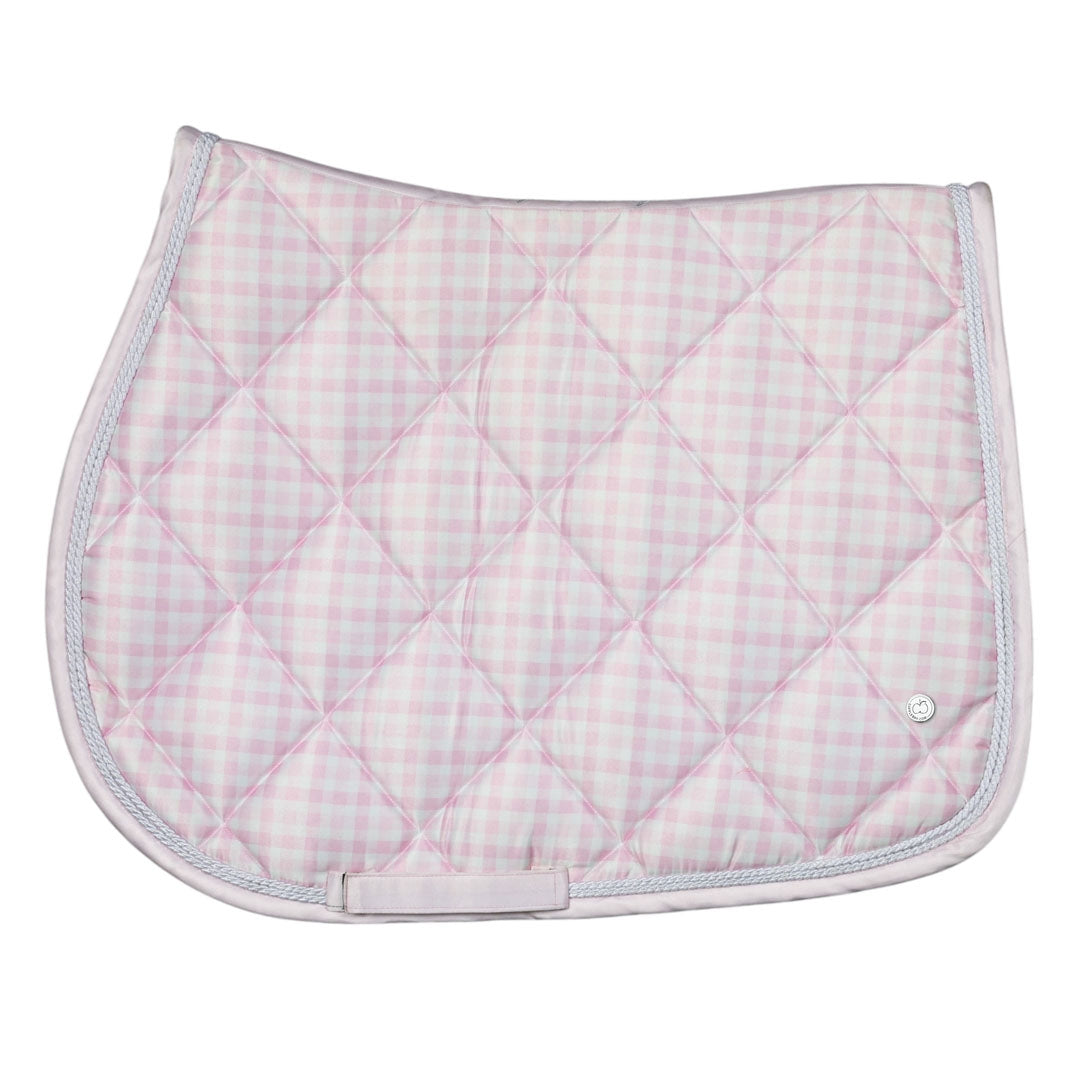Dapplebay Gingham Pony Saddle Pad-Pink/White-Pony