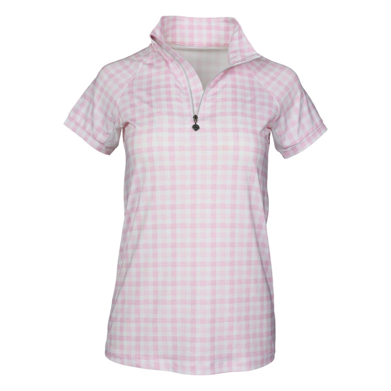 Dapplebay Kids Gingham Short Sleeve 1/4 Zip Riding Top