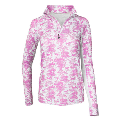 Dapplebay Kids Equestrian Toile 1/4 Zip LS Top
