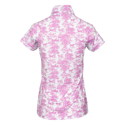 Dapplebay Ladies Equestrian Toile 1/4 Zip Short Sleeve Light Riding Top