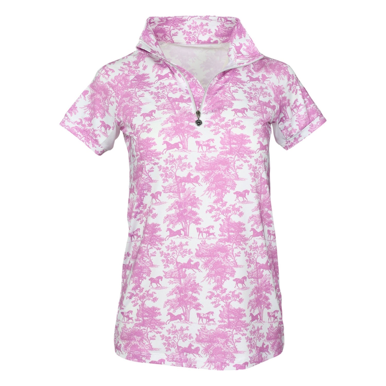 Dapplebay Ladies Equestrian Toile 1/4 Zip Short Sleeve Light Riding Top