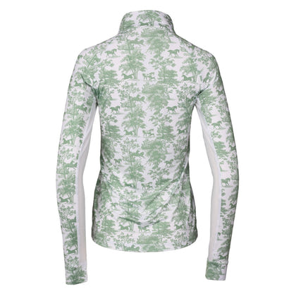 Dapplebay Ladies Equestrian Toile 1/4 Zip Long Sleeve Light Riding Top