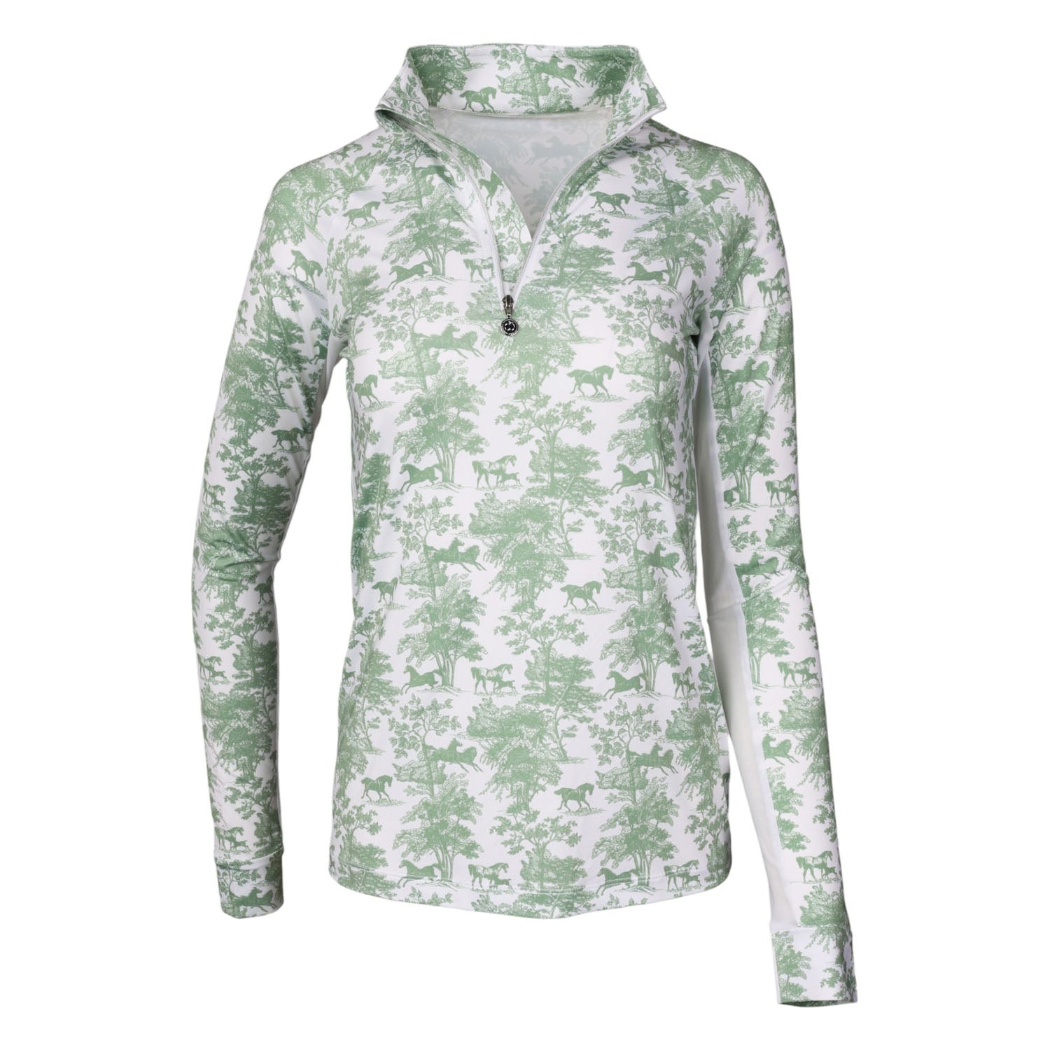 Dapplebay Ladies Equestrian Toile 1/4 Zip Long Sleeve Light Riding Top