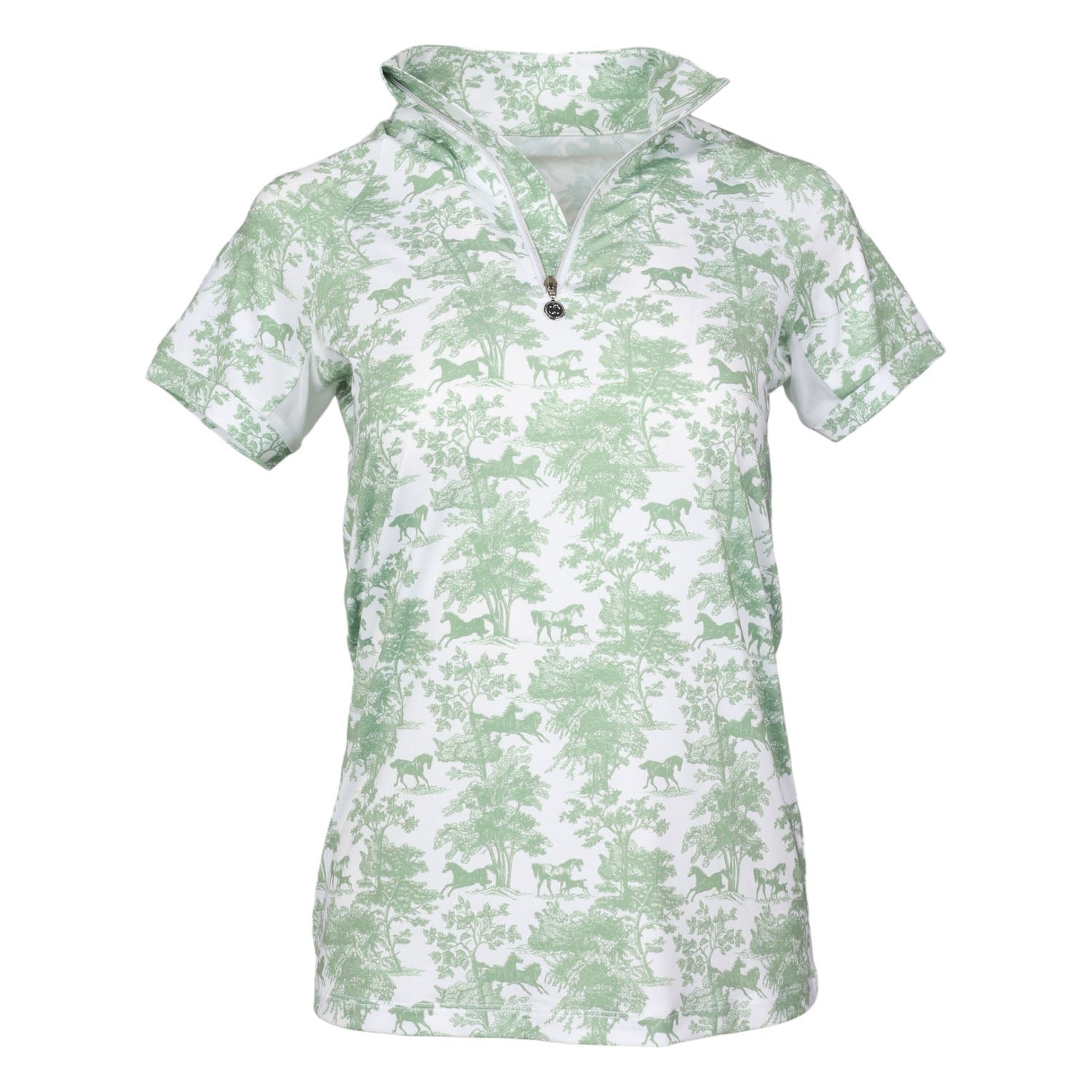 Dapplebay Ladies Equestrian Toile 1/4 Zip Short Sleeve Light Riding Top