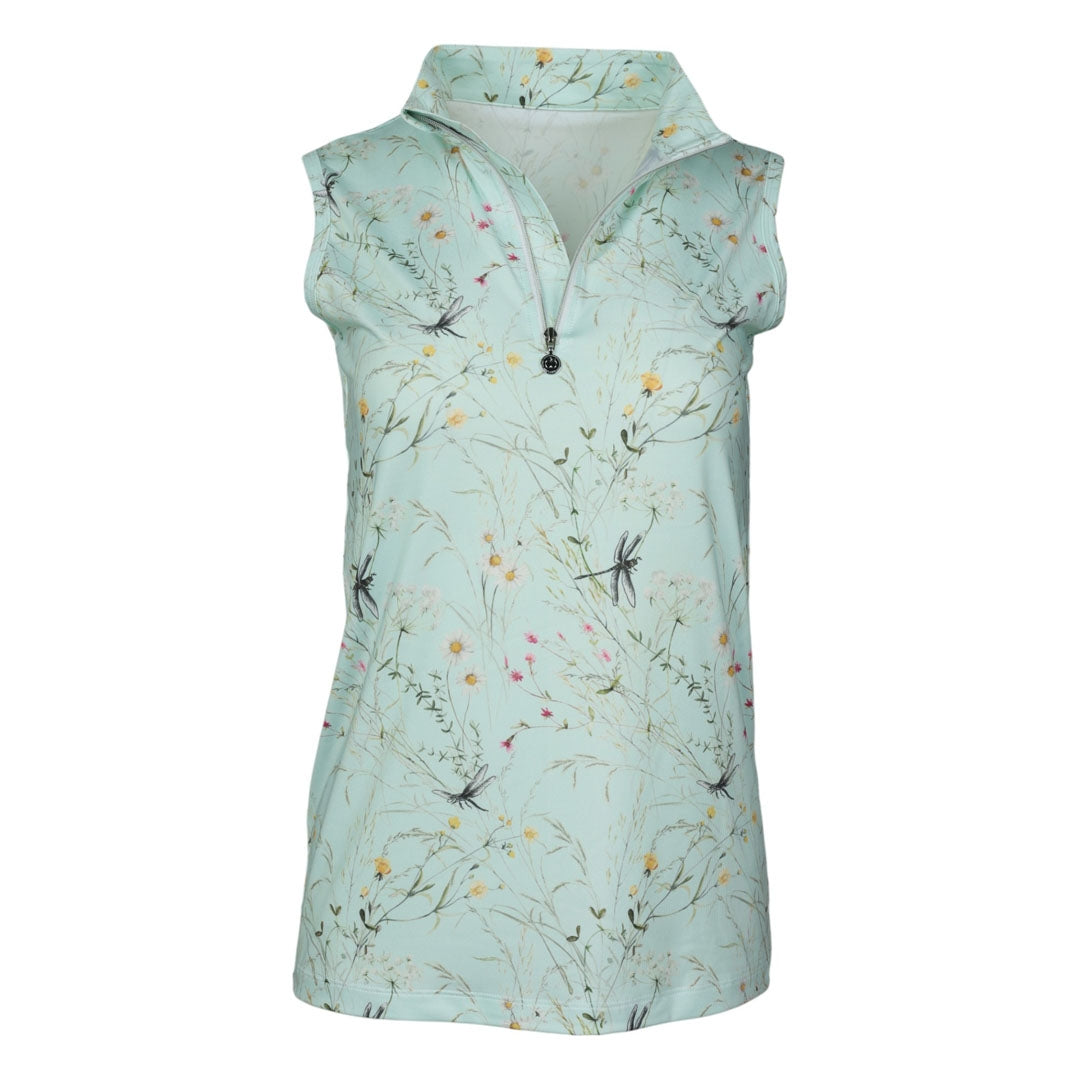 Dapplebay Ladies Dragonfly Meadow 1/4 Zip Sleeveless Riding Top