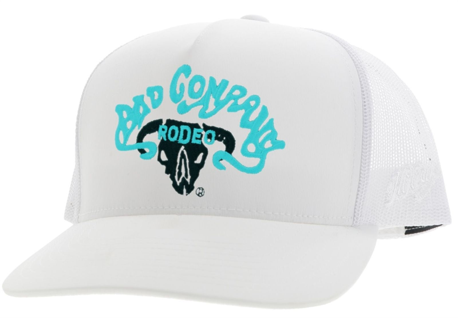 Bad Company White 6-Panel Trucker with Blue / Black Embroidery Logo