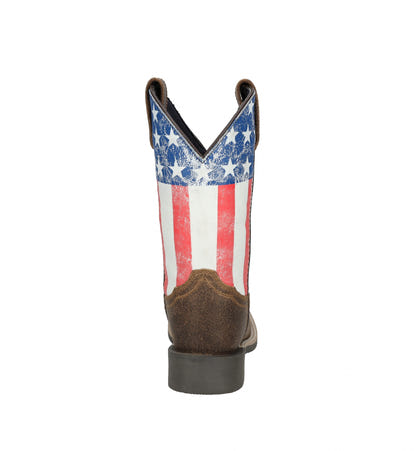 Smoky Mountain Youth Old Glory Square Toe Leather Boots