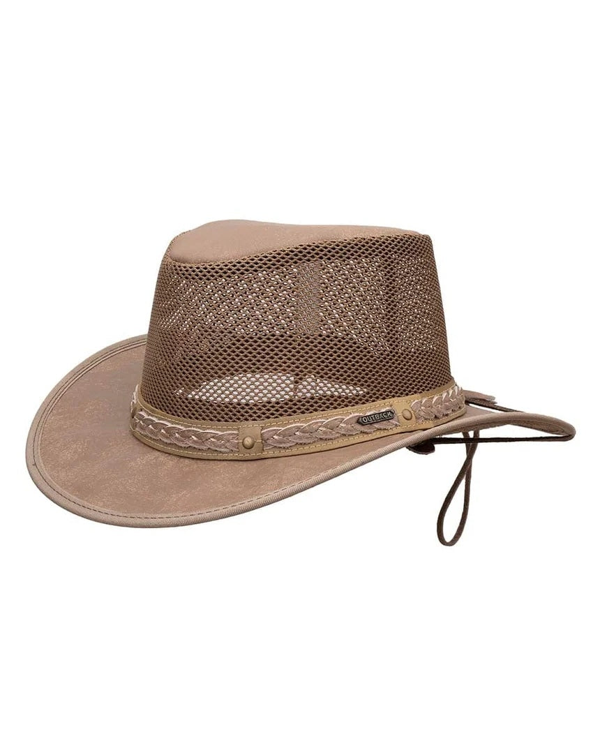 Outback Trading Wagga Wagga with Mesh Leather Hat