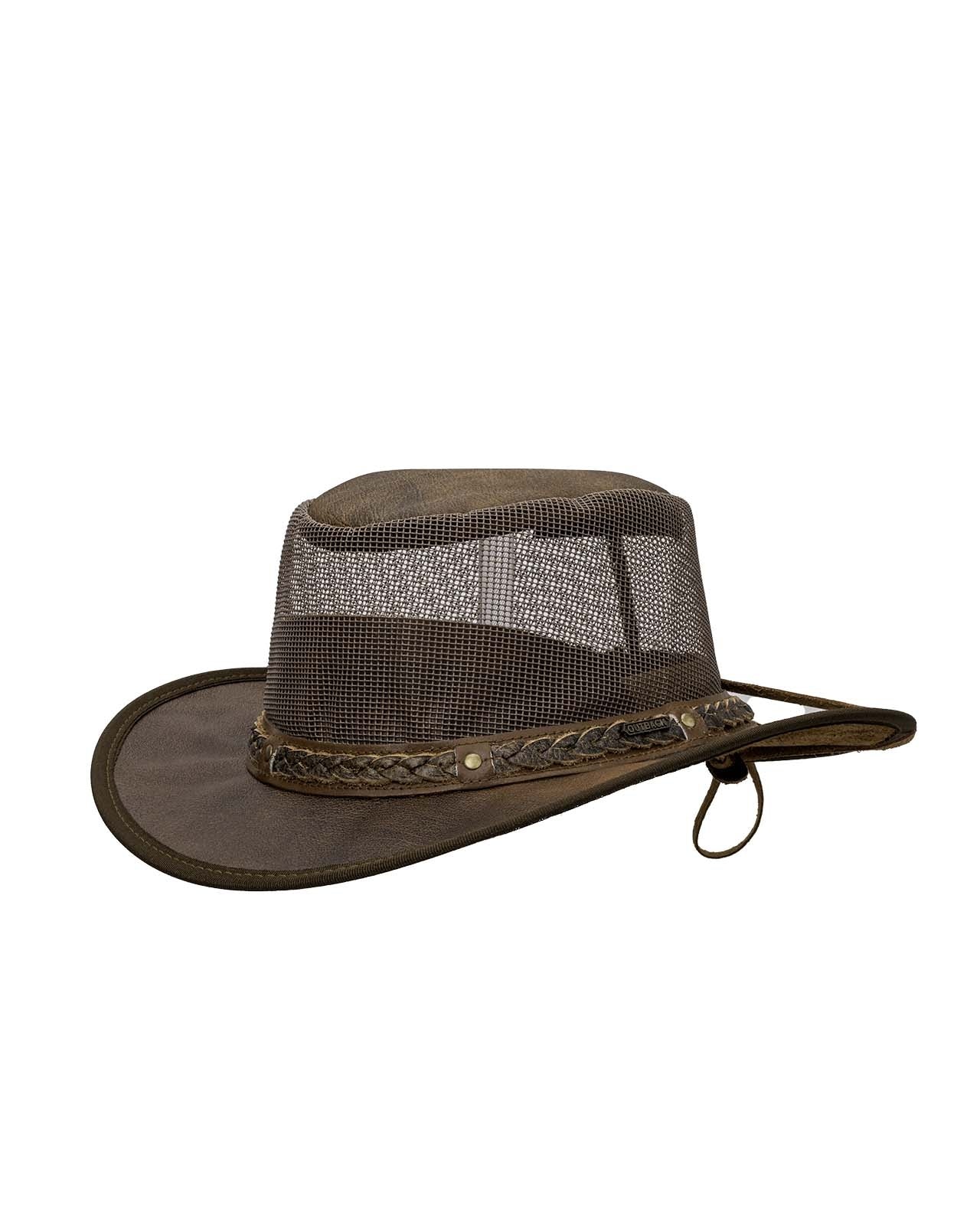 Outback Trading Wagga Wagga with Mesh Leather Hat
