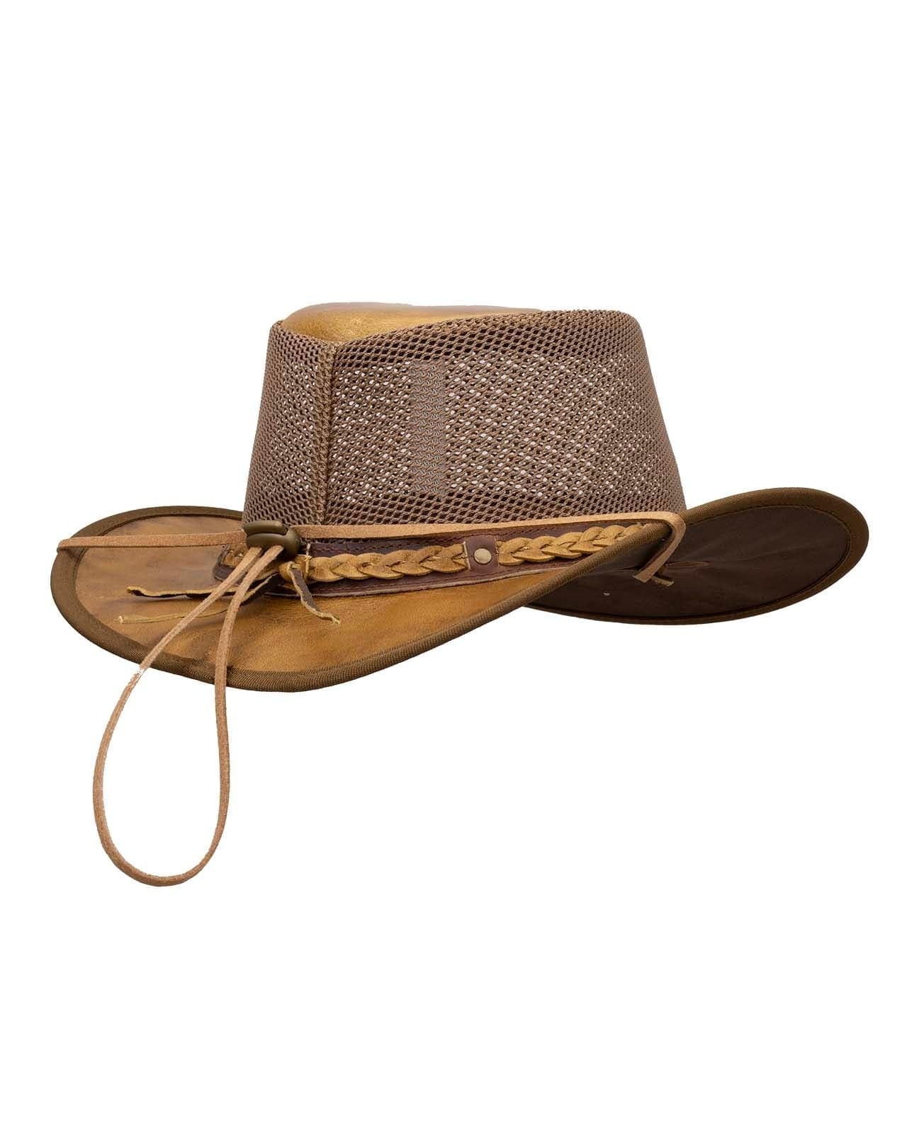 Outback Trading Wagga Wagga with Mesh Leather Hat