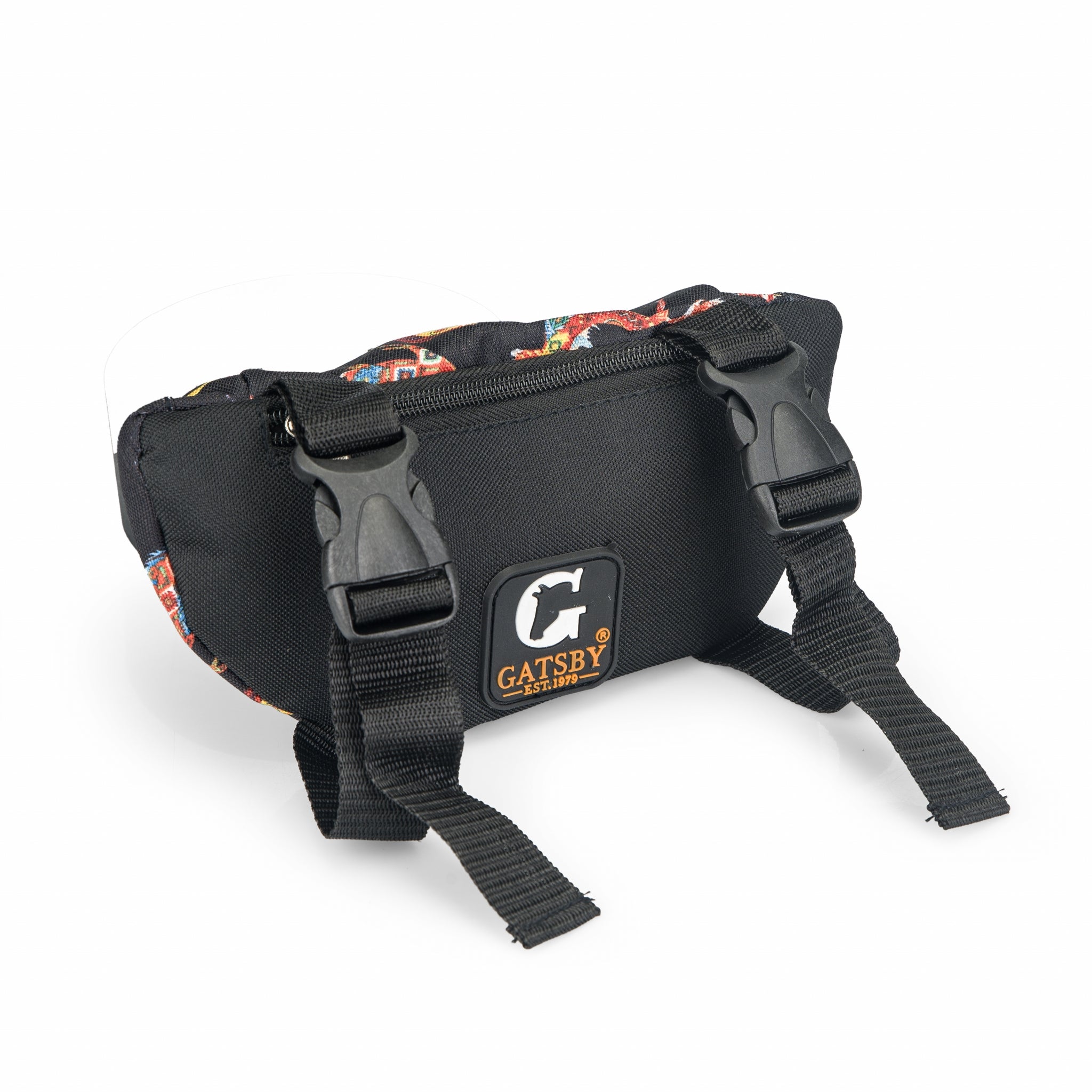 Gatsby Print Nylon Saddle Pouch