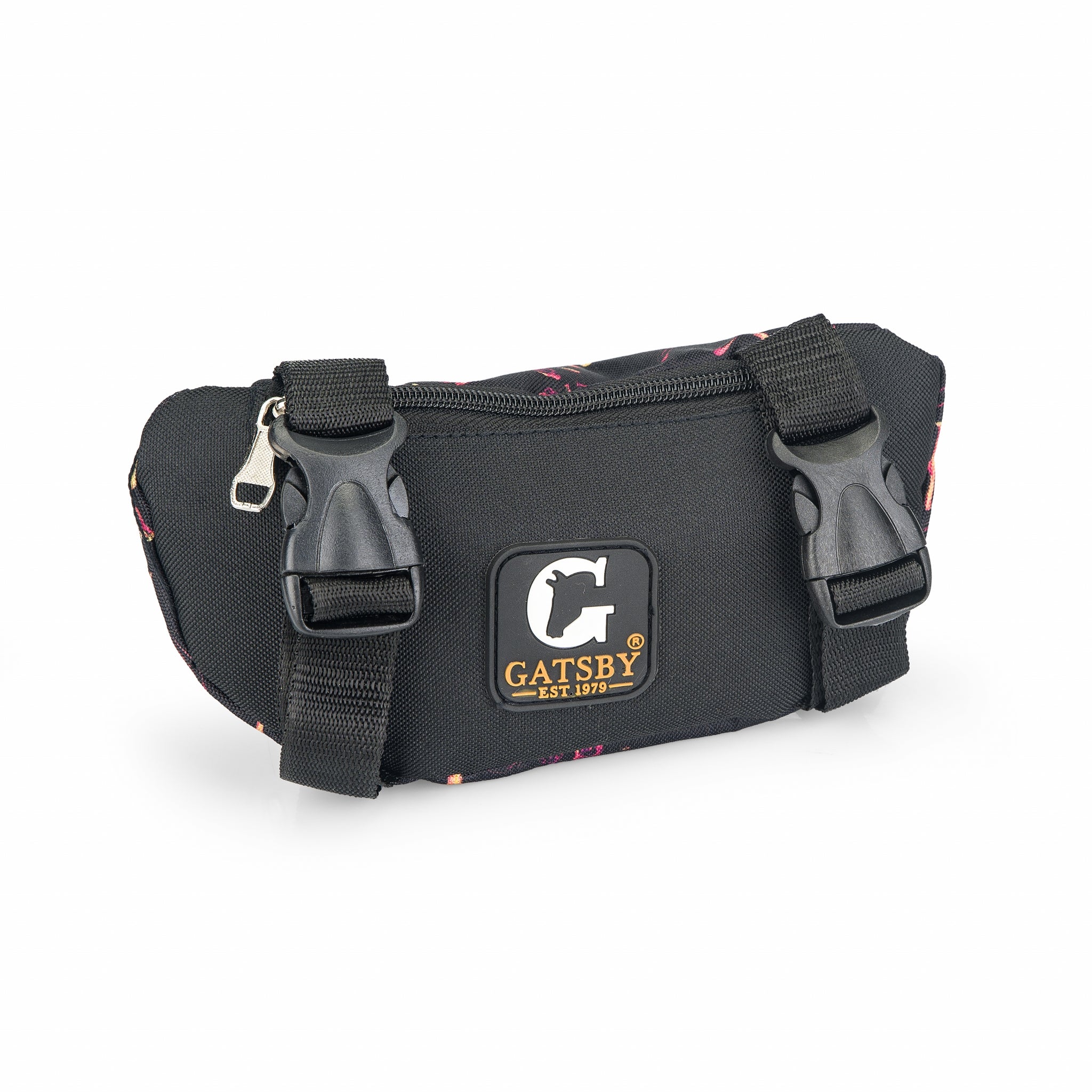 Gatsby Print Nylon Saddle Pouch