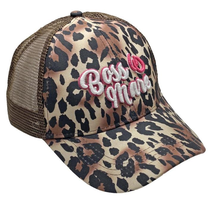 Boss Mare Mesh Back Ponytail High Bun Ball Cap Hat
