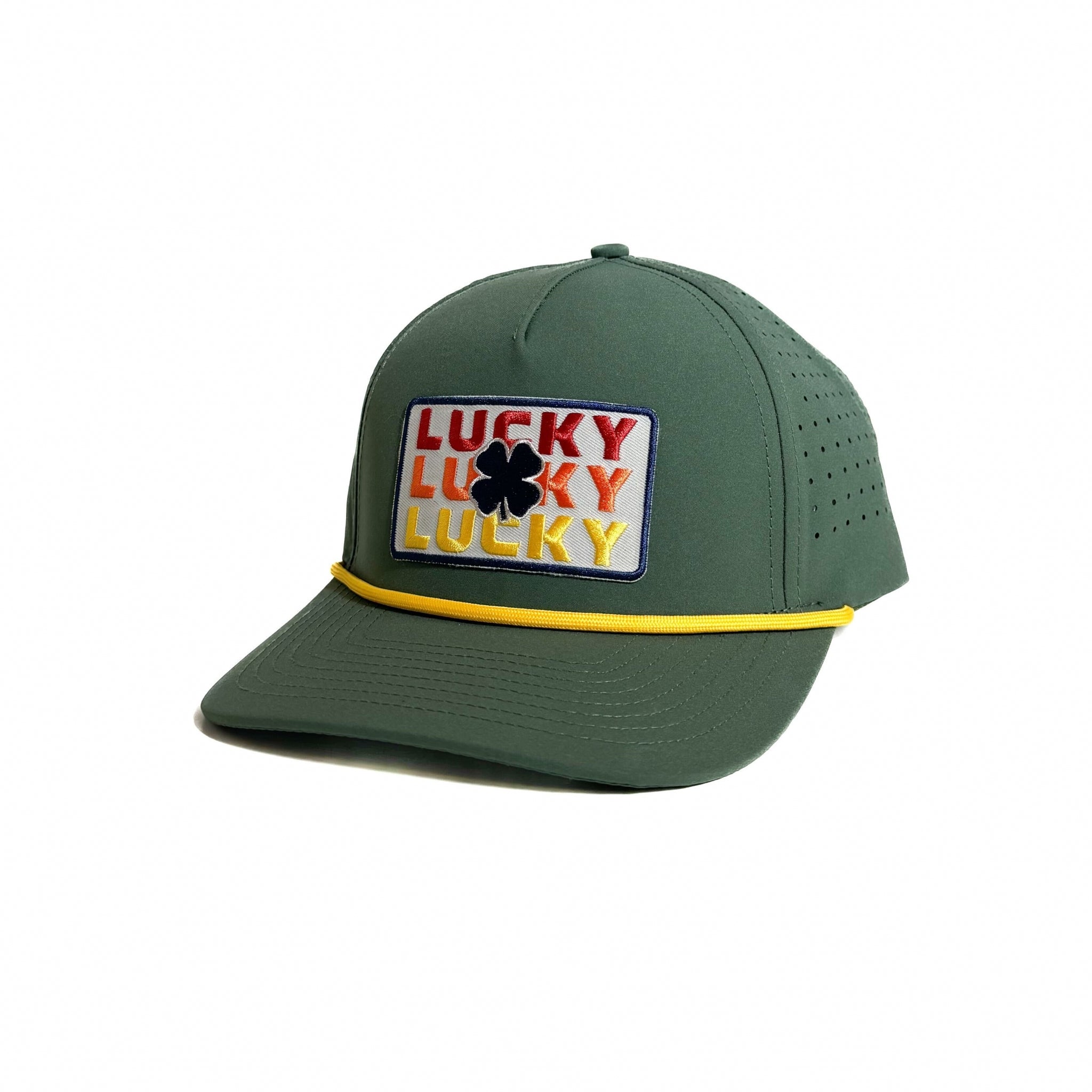 Lucky Chuck Lucky Gulf Trio Patch Performance Hat with Gold Rope