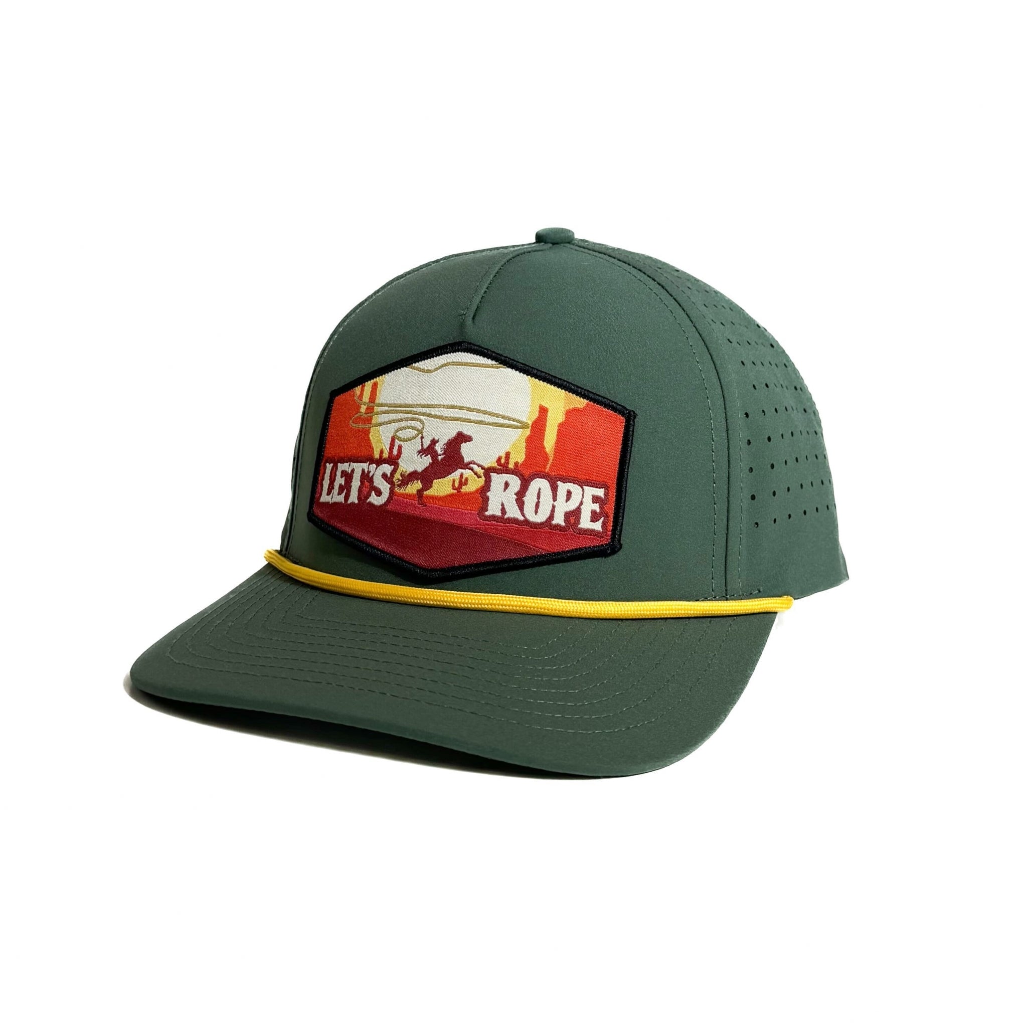 Lucky Chuck Lucky Gulf Let's Rope Patch Performance Hat with Gold Rope