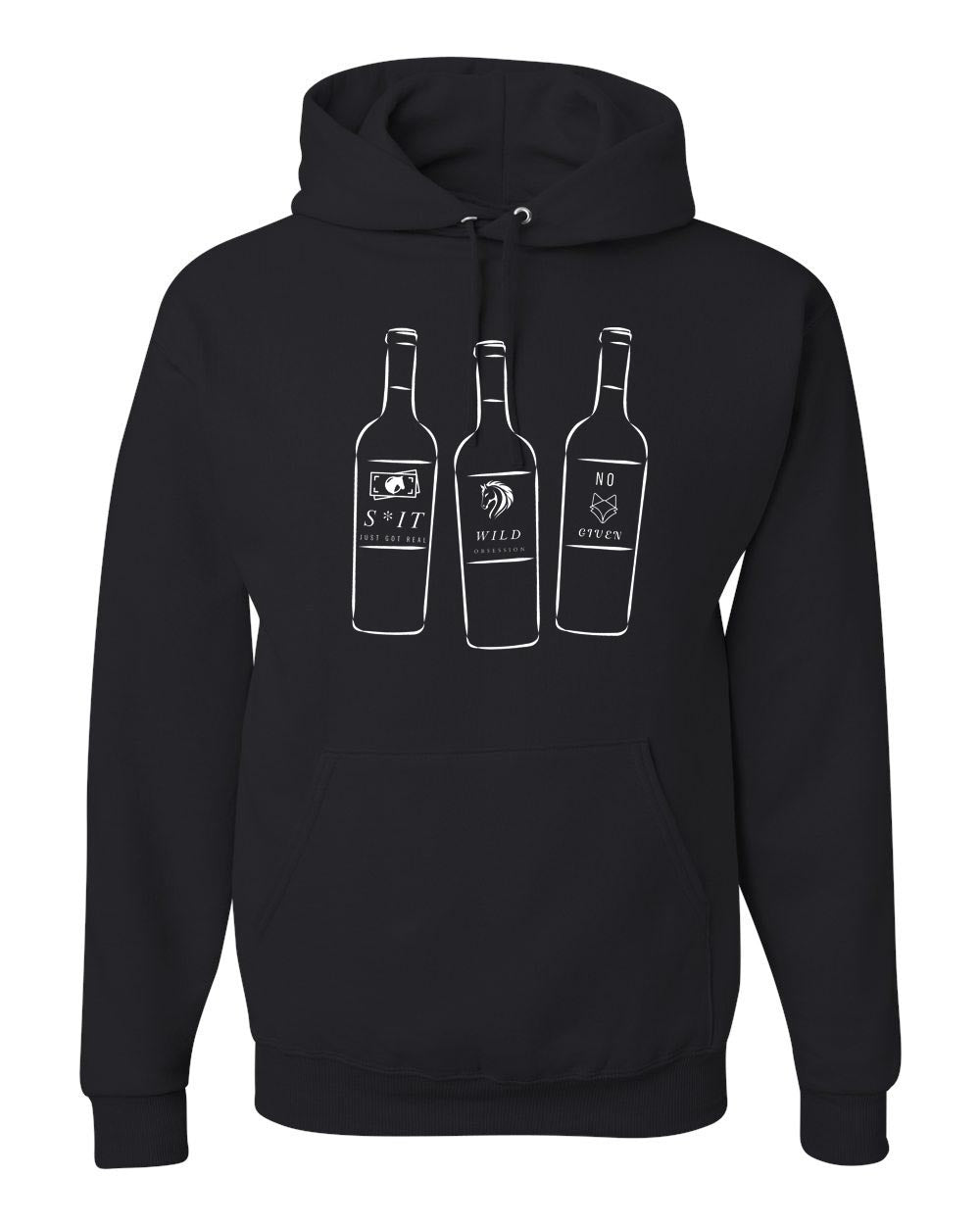 Wine Bottle Trio Hoodie Sweatshirt