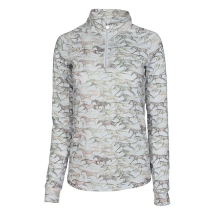 Dapplebay Galloping Watercolor 1/4 Zip Riding Top