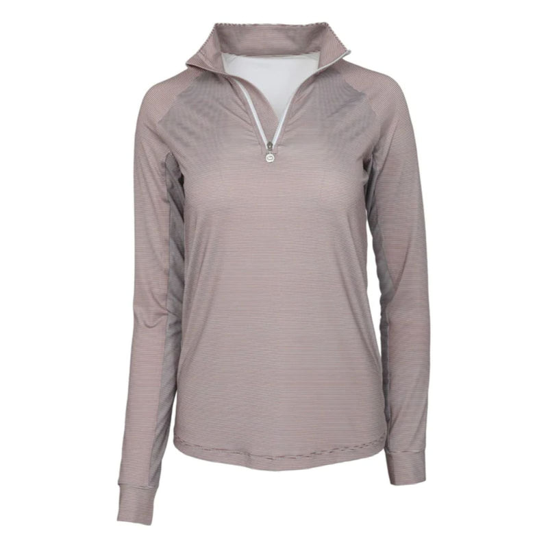 Dapplebay Stripe 1/4 Zip Riding Top