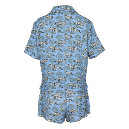 AWST Int'l Lila Loungewear Short Set-Blue Toile-L