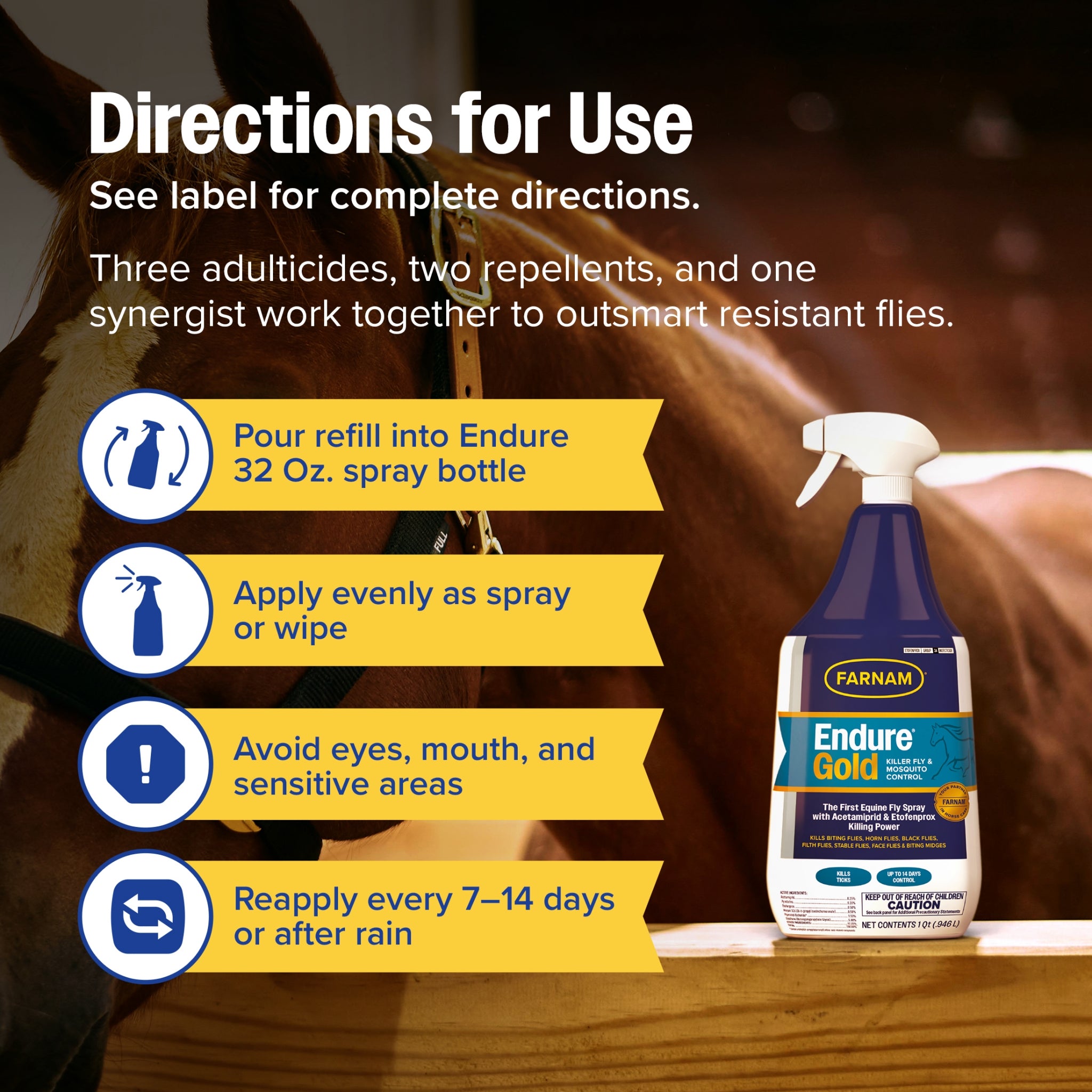 Farnam Endure Gold Fly Spray for Horses