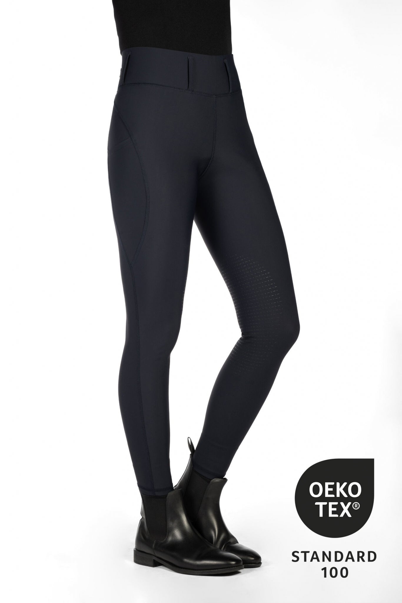 HKM Ladies Jil High Waist Sil. Knee Patch Riding Leggings