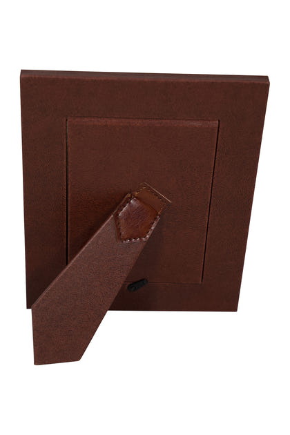 Huntley Equestrian Pet Leather Picture Frame with Silver Bone