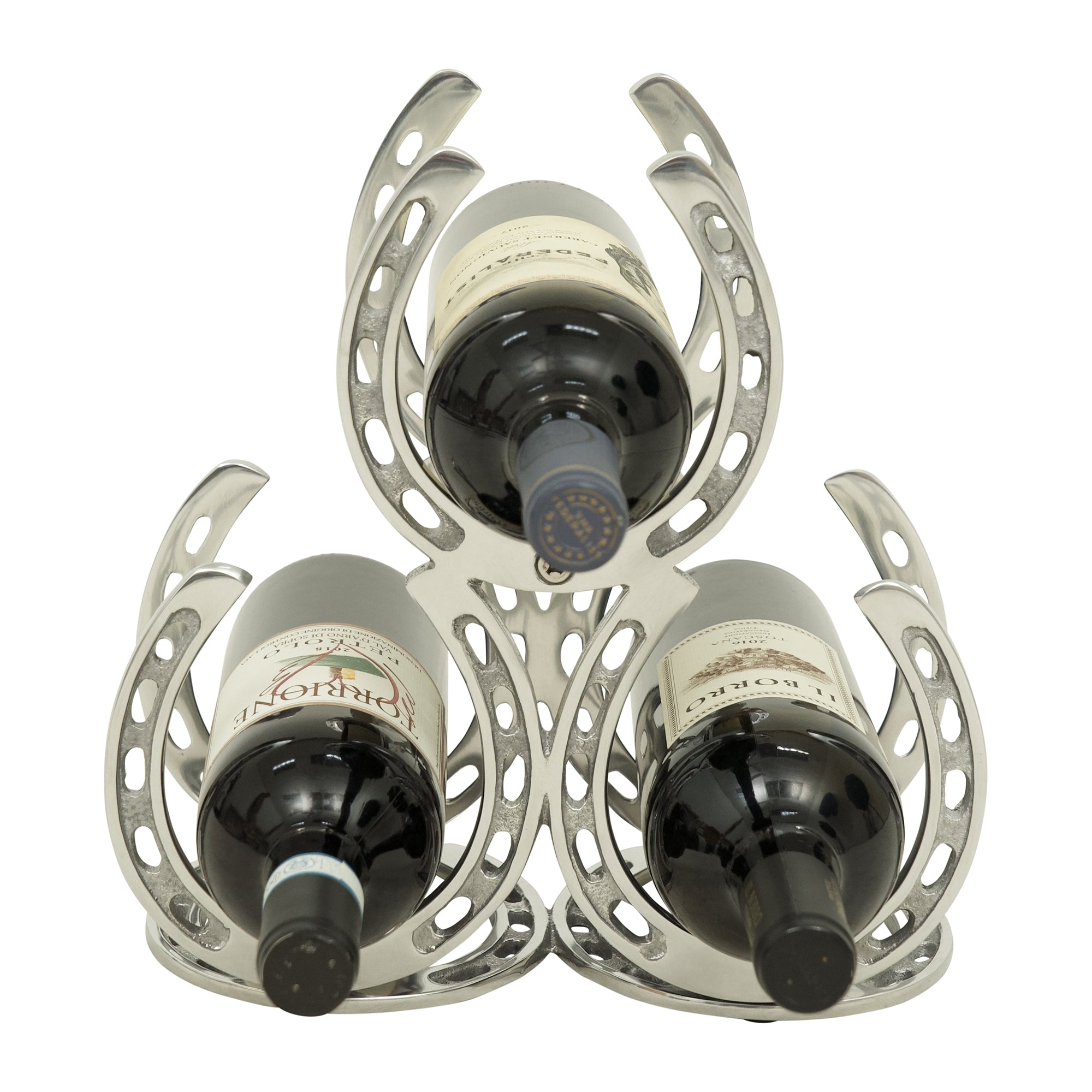 Huntley Equestrian Horseshoe 3-Bottle Wine Rack