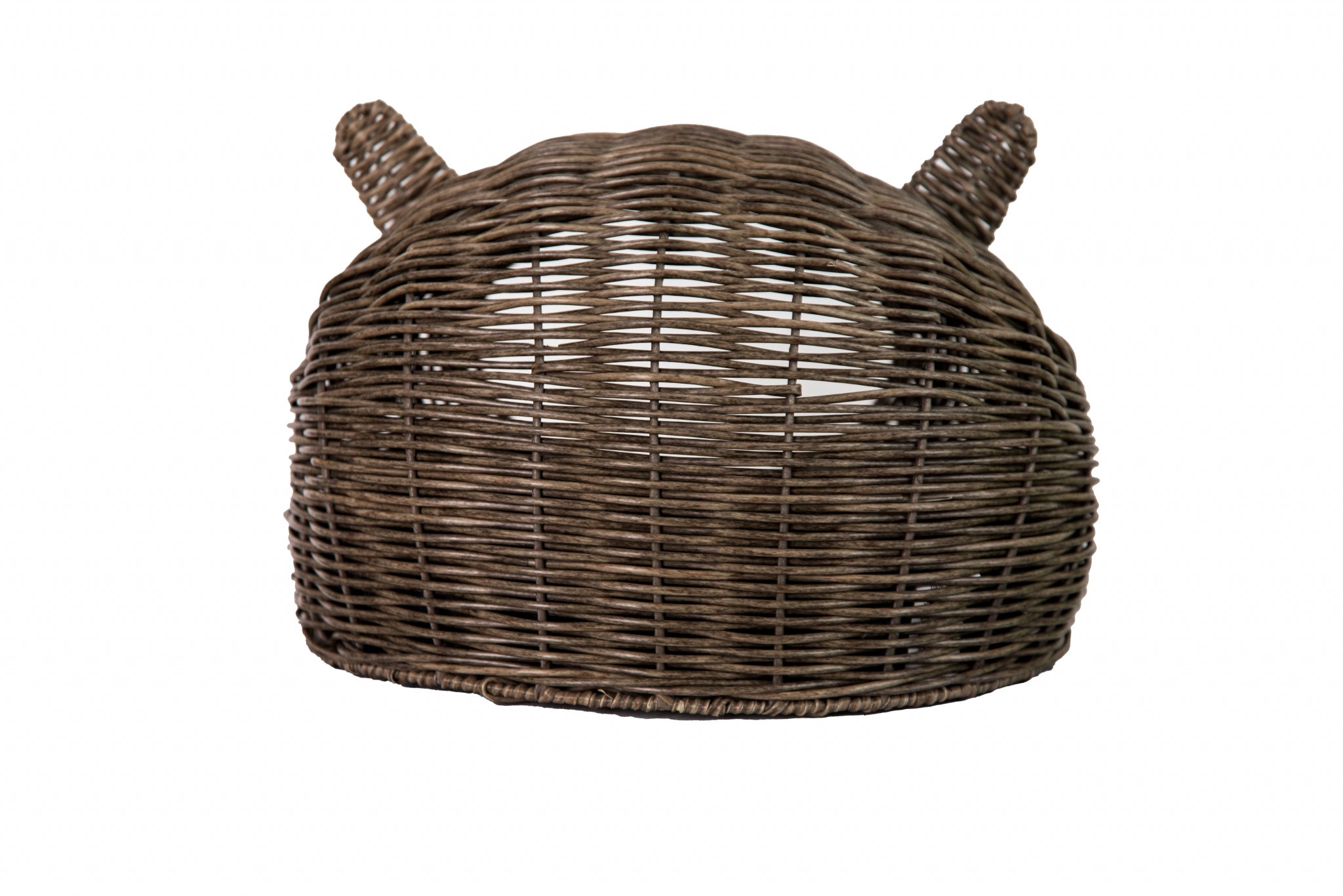 Huntley Equestrian Pet Wicker Cat Shaped Play House Pet Bed with Cushion