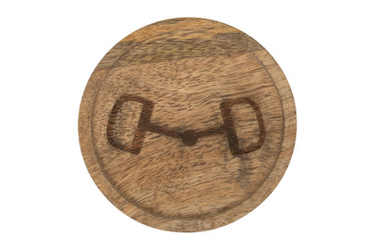 Huntley Equestrian Wooden Coasters with Decorative Bit Design