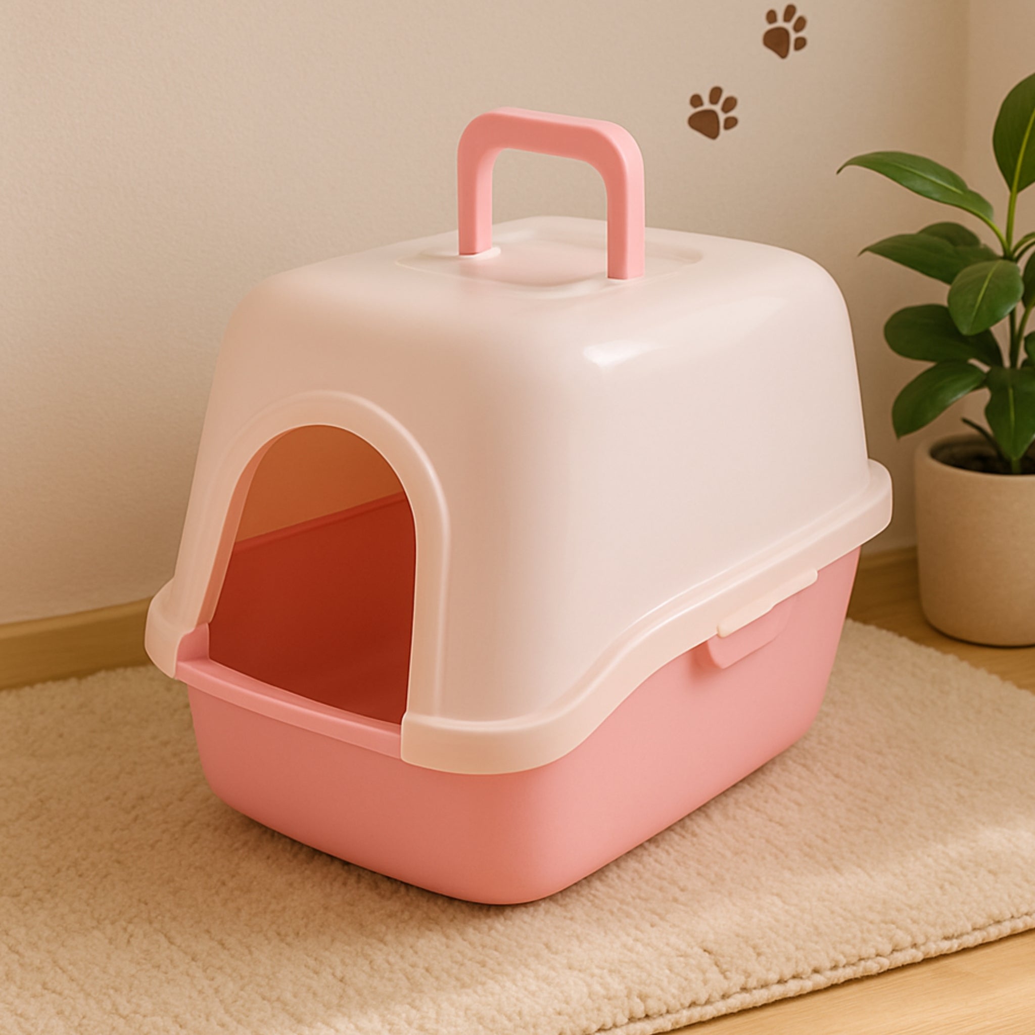 Richell PAW TRAX Hooded Litter Box