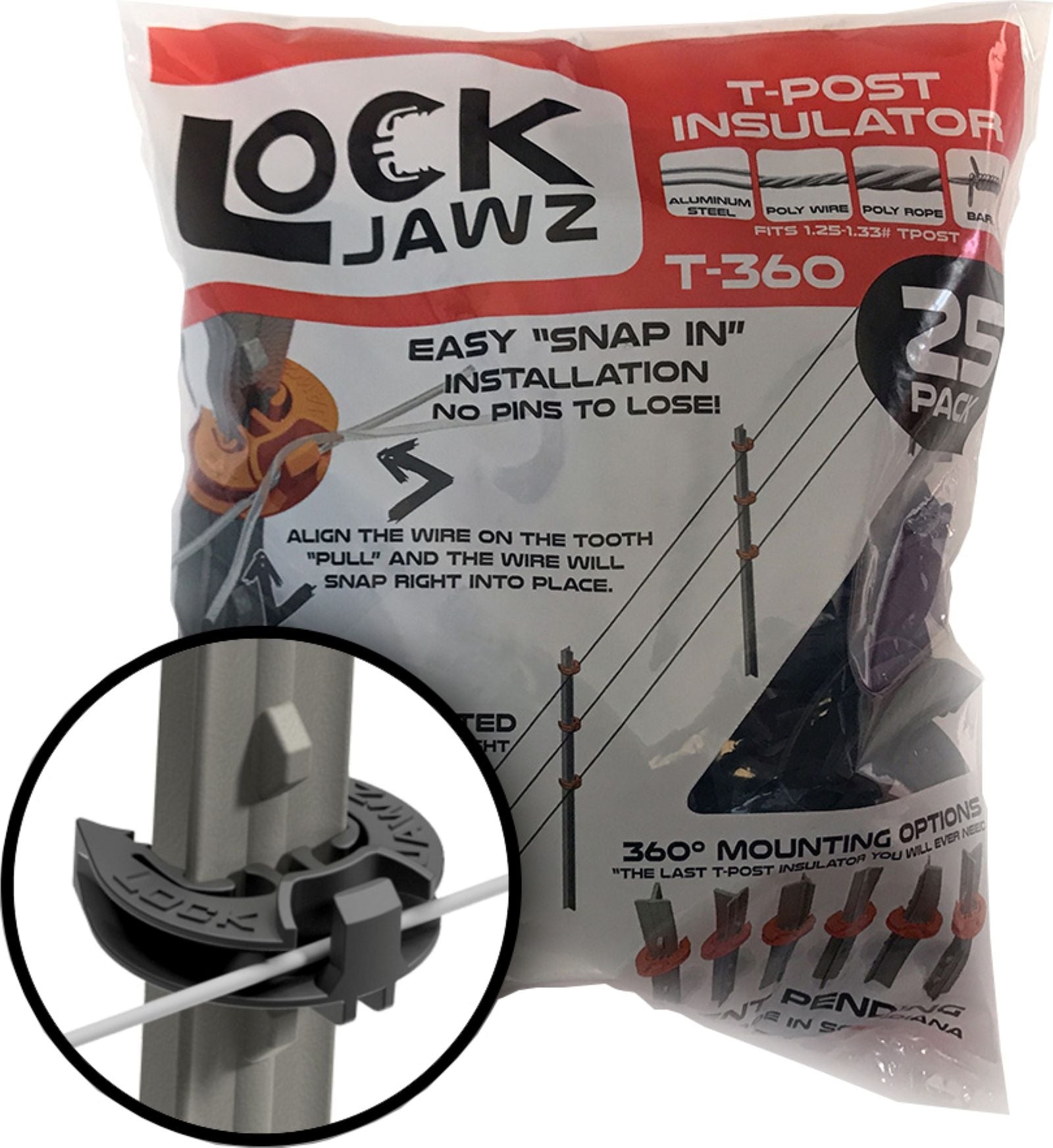 Dare Lockjawz T-Post Insulator - 25 pk
