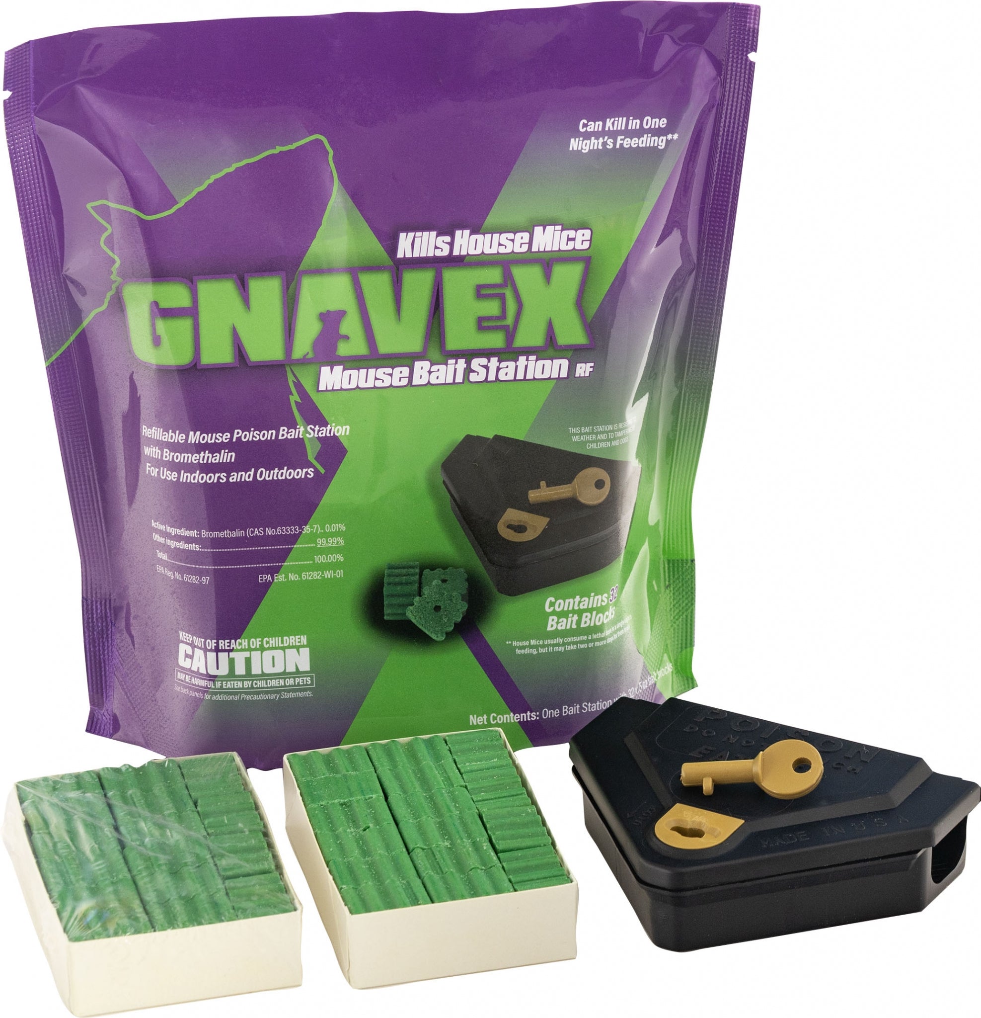 Gnavex Refillable Mouse Bait Station
