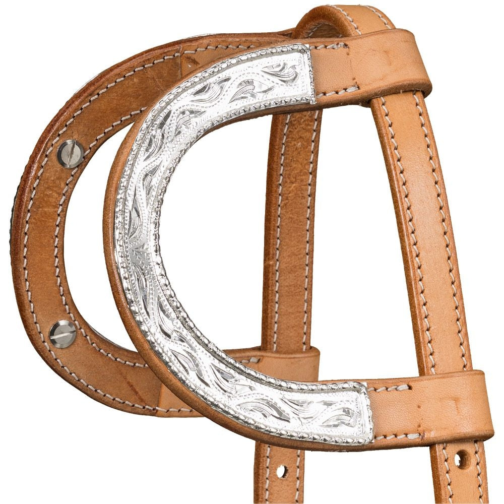 Silver Royal Double Ear Headstall with Raised Edge
