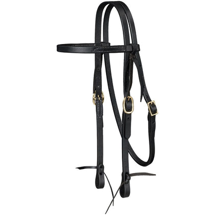 Royal King Harness Leather Browband Headstall with Tie Ends