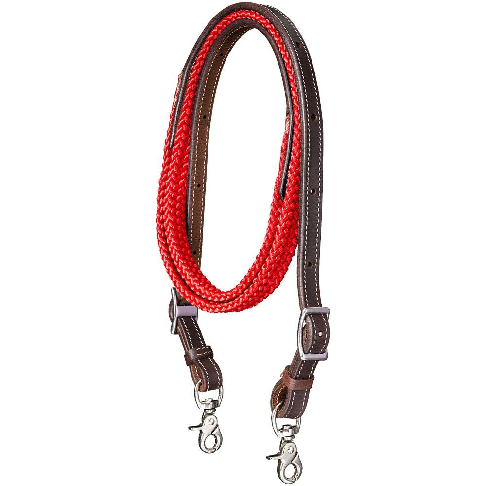 Tough1 Harness Leather Loop Rein with Poly Center