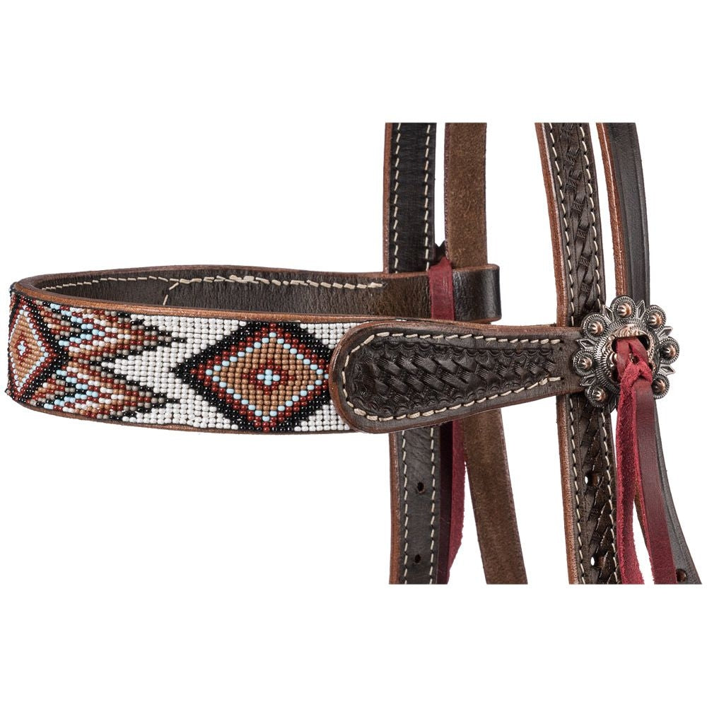 Tough1 Sienna Beaded Browband Headstall