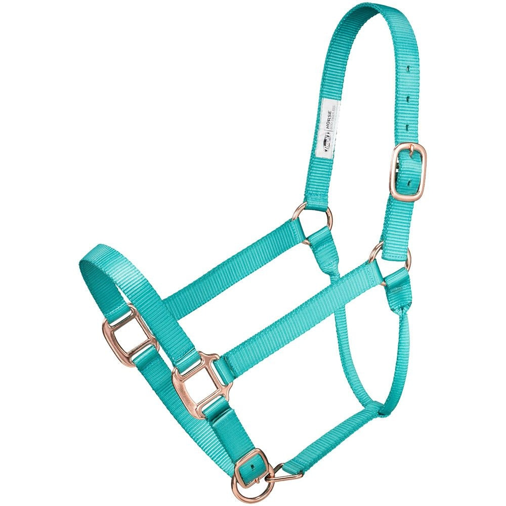 Tough1 Premium Nylon Halter and Lead with Rose Gold Hardware