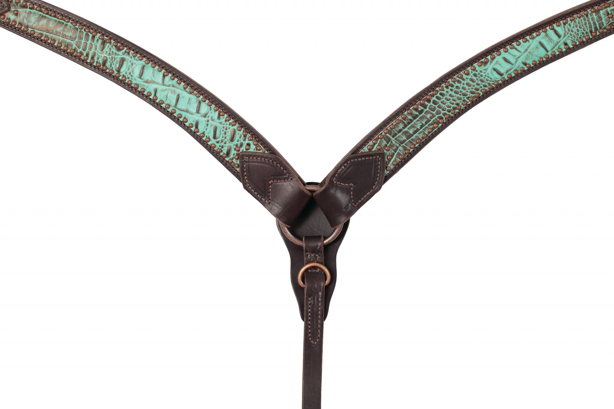 Weaver Turquoise Croc Contoured Breast Collar