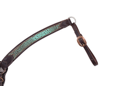 Weaver Turquoise Croc Contoured Breast Collar