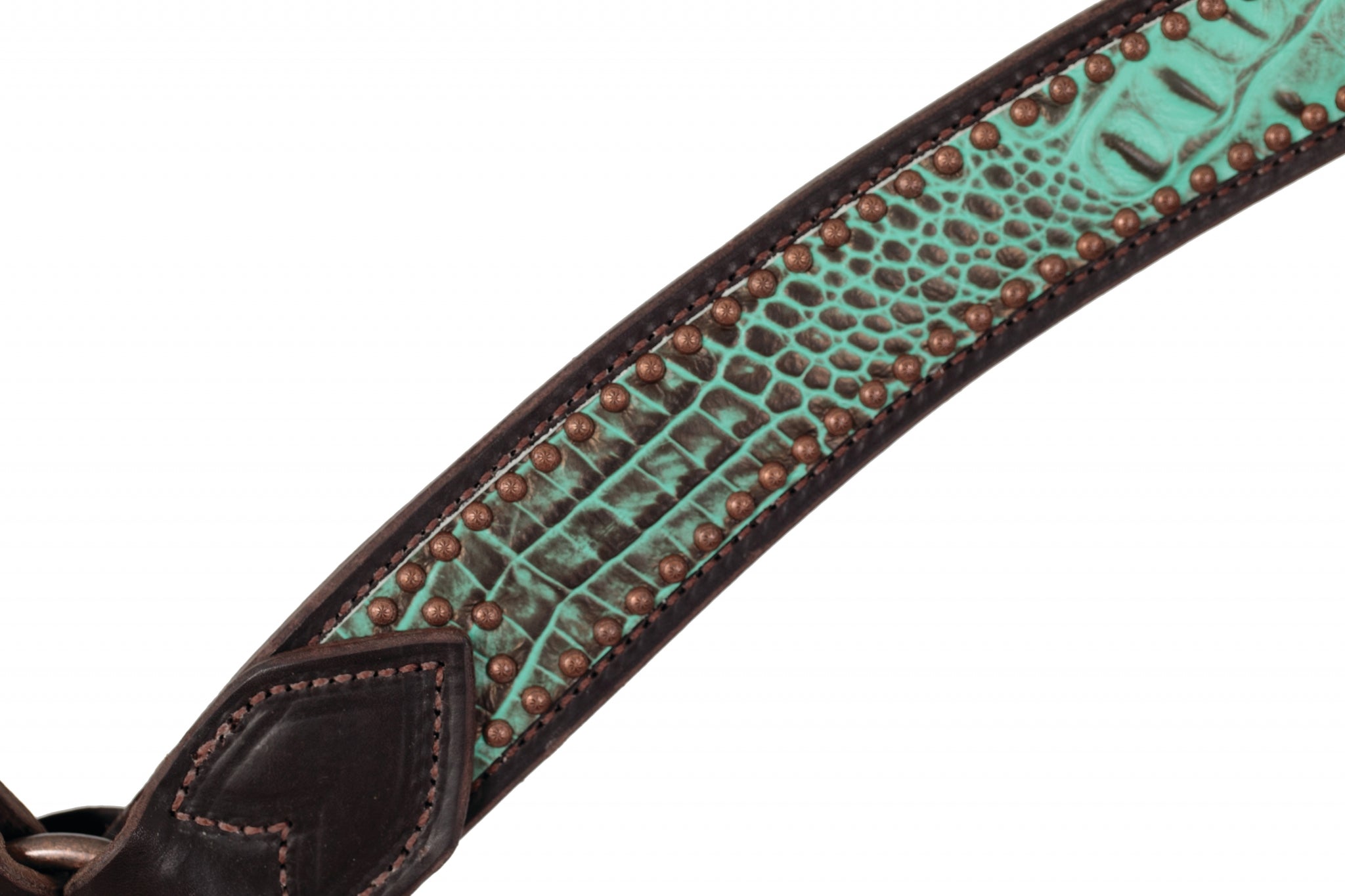 Weaver Turquoise Croc Contoured Breast Collar