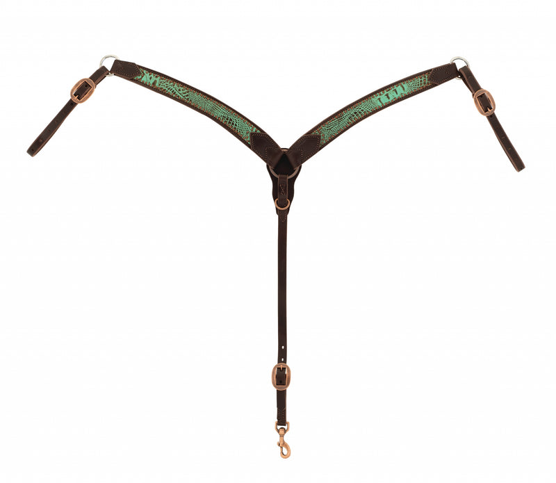 Weaver Turquoise Croc Contoured Breast Collar