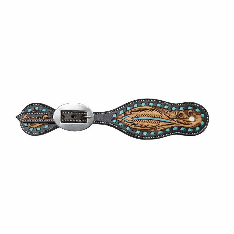 Professionals Choice Turquoise Feather Spur Straps