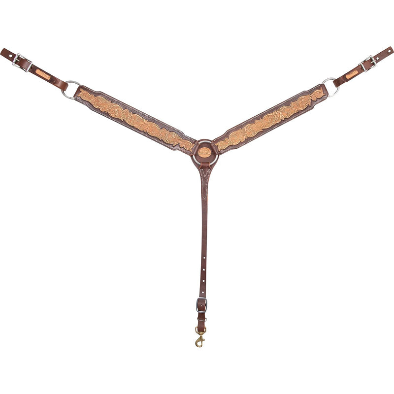 Martin Saddlery Breastcollar 2.5 inch with Scroll Tooled/Brown Frame