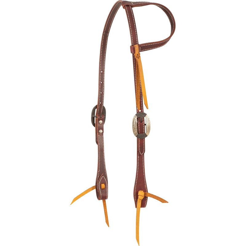 Cashel Slip Ear Stitched Latigo Headstall with Cart Buckles
