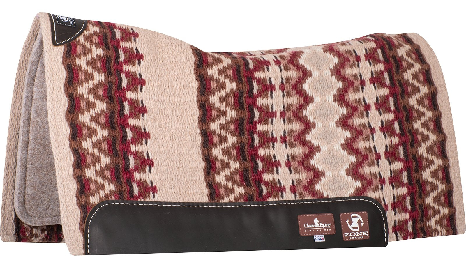 Classic Equine Zone Blanket Top Saddle Pad with Felt Bottom