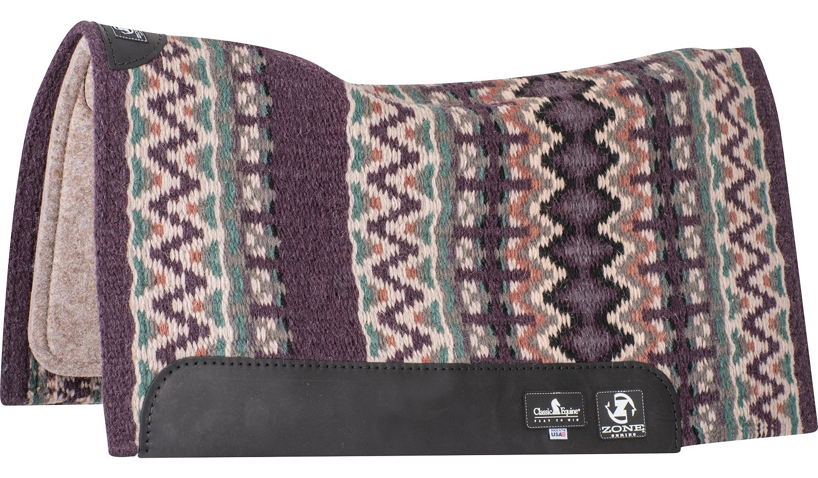 Classic Equine Zone Blanket Top Saddle Pad with Felt Bottom