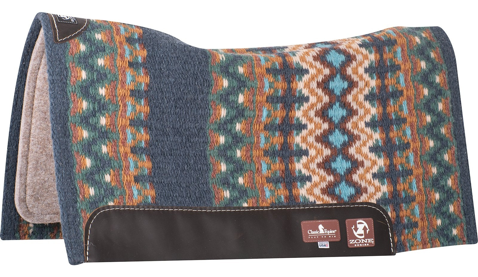 Classic Equine Zone Blanket Top Saddle Pad with Felt Bottom