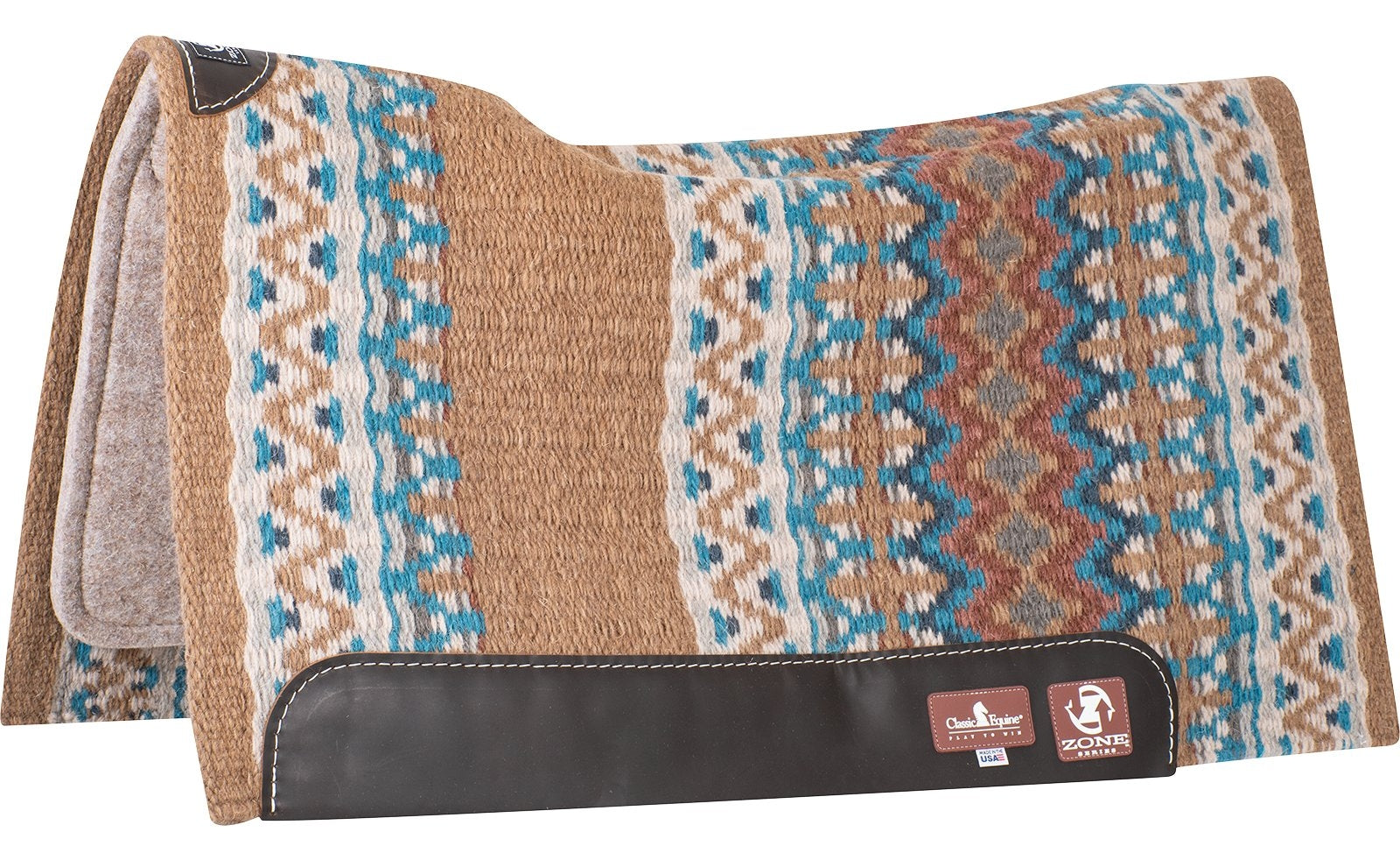 Classic Equine Zone Blanket Top Saddle Pad with Felt Bottom