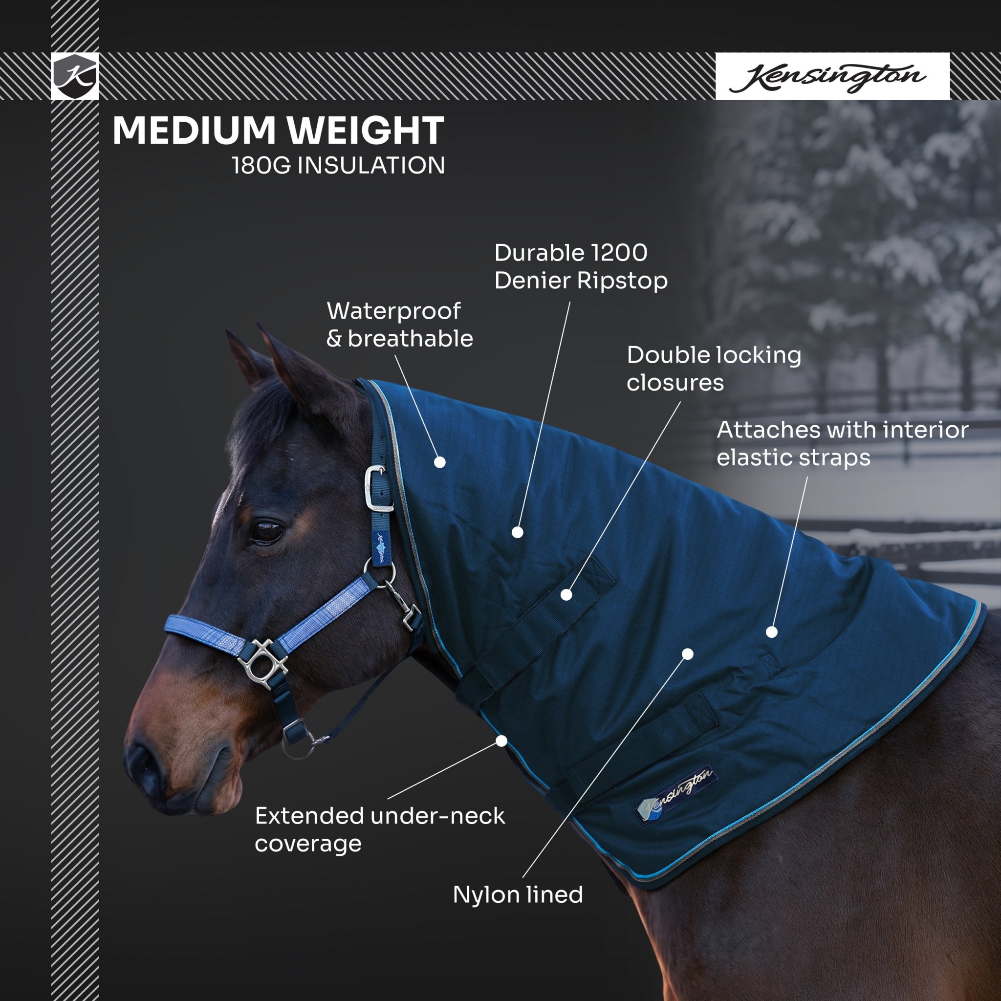 Kensington 1200D Horse Neck Cover 180g