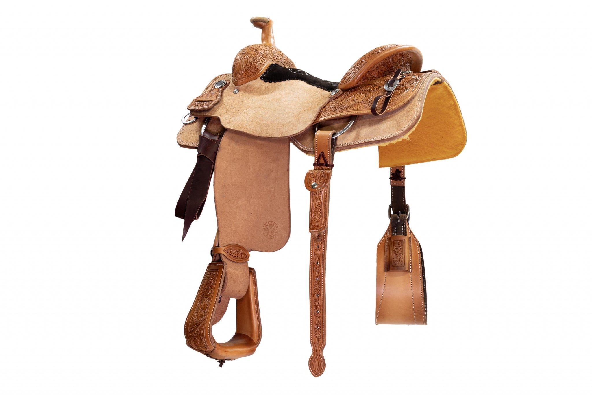 Circle Y PRCA 1/4 Tooled Team Roper Wyoming Saddle